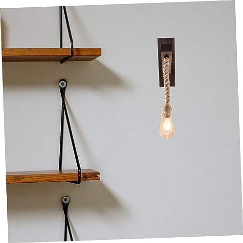Lámpara de pared rústica KOMBIUDA de madera y cuerda para iluminación de hogar 3