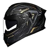 Klapphelm Integralhelm Motorradhelm Mit Doppelvisier Hohe Qualität Motorrad Helm Flip Vollvisierhelm Für Erwachsene Frauen Männer DOTECE Zertifiziert Scooter Helm 9,M:57-58CM