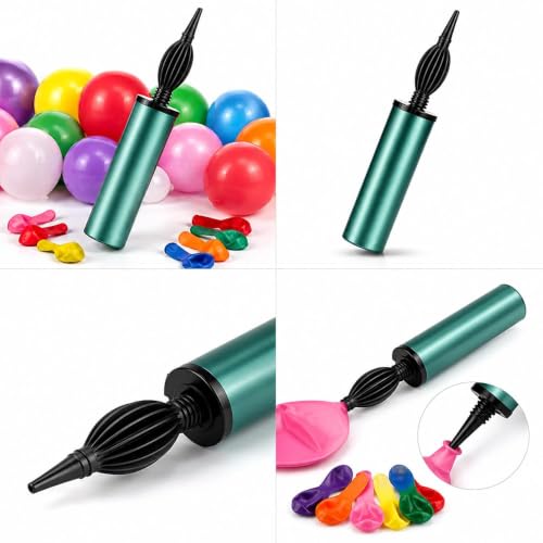 Image of Glaze Double Action Hand Balloon Pump for Latex & Foil Balloons | Portable Manual Air Pump with Ergonomic Grip | Lightweight Durable Plastic Balloon Inflator for Parties, Decorations & Events