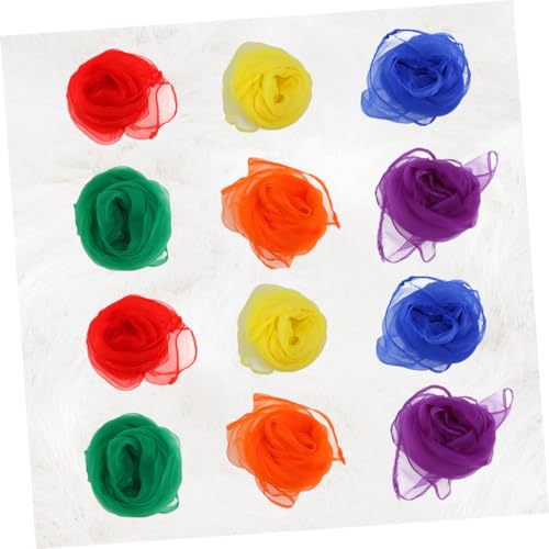 12pcs Candy Color Square Gauze Scarves for Boys and Girls Lightweight Dance Accessories for Kindergarten Performances and Activities Versatile and Durable Scarves Mixed Colors3
