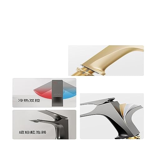 Robinet de lavabo en cuivre à commande unique pour eau chaude et froide