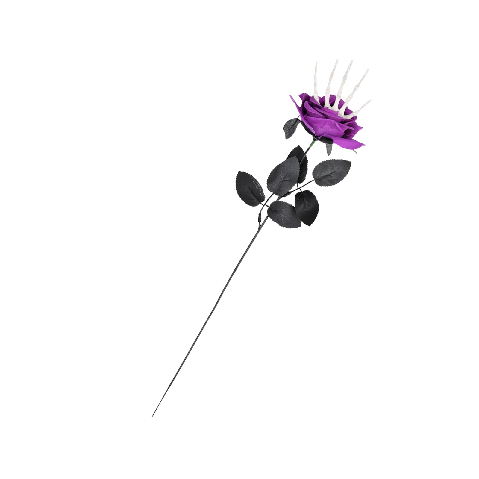 Sisyeuo 2 Flexible Bone Hand Artificial Rose Stalk Halloween Centerpiece Silk Flower Arrangement for Themed Home Halloween Centerpieces