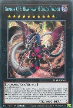 Number C92: Heart-Earth Chaos Dragon BLAR-EN069 Secret Rare Englisch Near Mint 1. Auflage - Battles of Legend: Armageddon - mit ReCollectibles-Versandschutz - für Yu-Gi-Oh!