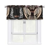 QAZWZML Cowboy Black Hat Western Boots Printed Drapes,...