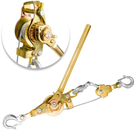 2 Ton Come Along Winch, Heavy Duty 2 Hook Steel Cable Dual Gear Power Puller, Automotive Hoist - View #11
