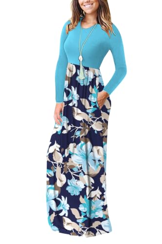 Image of AUSELILY Women's Classic Long Sleeve Dress Loose Plain Long Casual Maxi Dresses with Pockets 2026