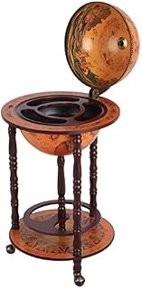 HOMCOM Globe Shaped Vintage Retro Style Drink Cabinet Mini Bar Wine Alcohol Beverage Storage Trolley Glass Bottle Holder w/Smooth Wheels 36CM