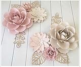 BUBBAPAINT. 3D Paper Flower Decorations for Wall. Backdrop for Décor. Giant Size Pre-Assembled Flower. Girl Nursery Wall Decor. Wedding, Bridal Shower, Baby Shower, Rooms. Pink and Cream