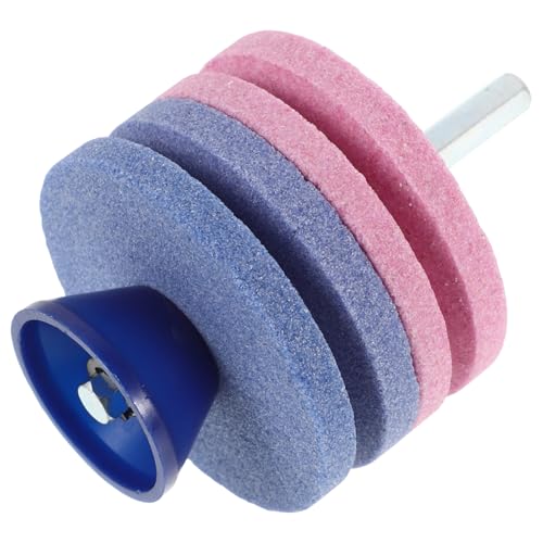 POPETPOP Affilatrice per Tosaerba a Doppio Strato con 4 Strati di Mola in Corindone, Utensile per Affilatura Punte da Trapano e Lame di Rifinitura, Accessorio Resistente per Uso Domestico