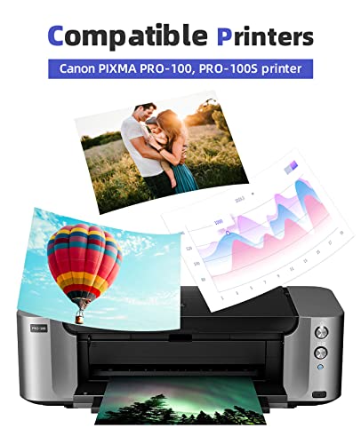 Cli42 Cli-42 Ink Cartridges Replacement For Canon Pixma Pro-100 Pro-100S Inkjet Printer (2Bk, 2C 2M 2Y 2Pc 2Pm 2Gy 2Lgy 16-Pack) #TOP2