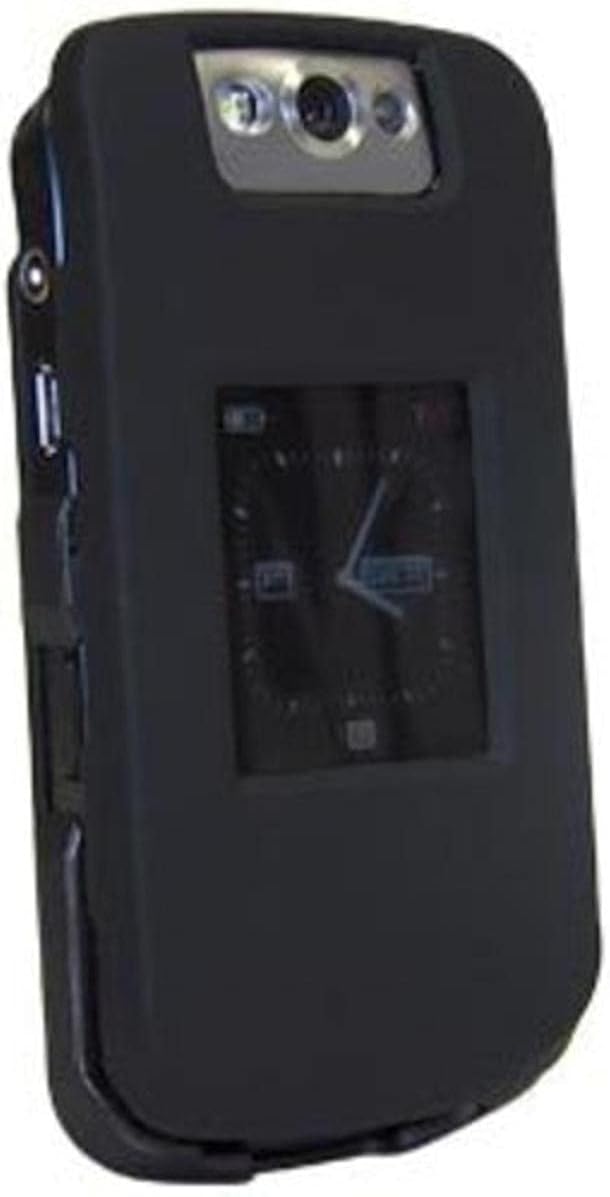 Rubberized Snap-On Crystal Hard Case for BlackBerry Flip Pearl 8220 - Black