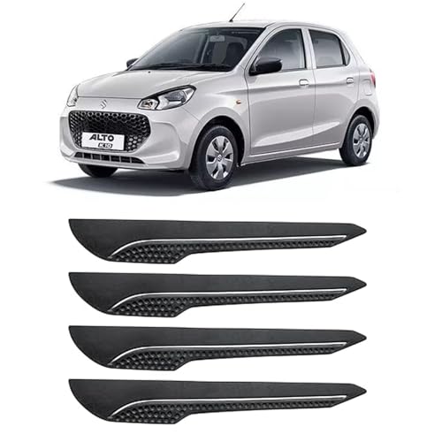 Image of AOSIS-Car Bumper Protector /Bumper Guard for Maruti Suzuki New Alto K10 with Single Chrome Stripe (4-Pcs)