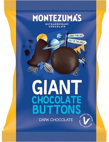 Montezumas Giant Dark Chocolate Buttons Gluten Free and Naturally Vegan 120g Bag