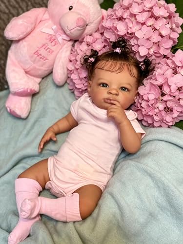 Muñeca Reborn Realista Negra Lanny 20 Pulgadas miniatura 1