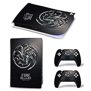 ELTON PS5 Skin Protective Wrap Cover Vinyl Sticker Decals for PlayStation 5 Disk Version Console and Two Dual Sense 5 Sticker Skins Black PS5 Skin Console and Controller design159 [video game]