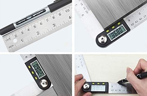 Digital Protractor Inclinometer Goniometer, Measuring range: 0-360 Degree, Length: 0-200mm / 7 Inch