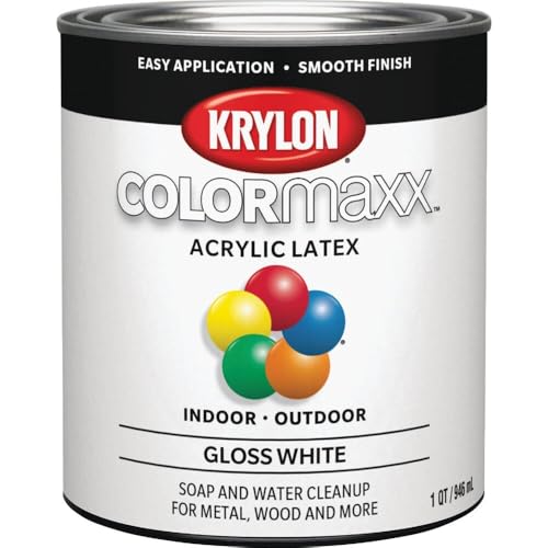 Image of Krylon K05625007 Colormaxx Brush On Paint, Quart, White