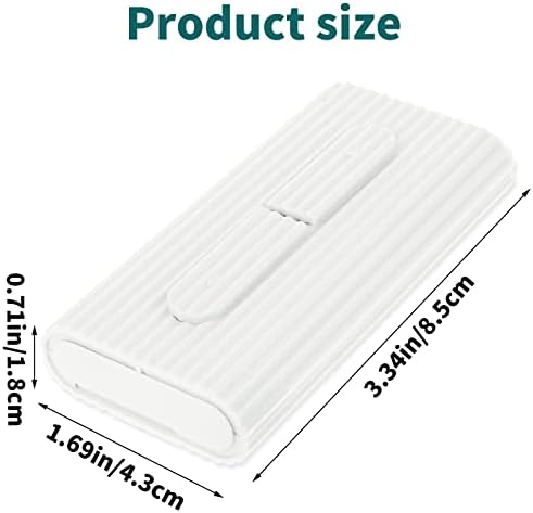 WLLHYF Portable Dental Floss Case Automatic Dental Floss Pick Organizer Case Travel Flosser Dispenser Storage Case Refillable Holder Boxes with 10 Floss Picks for Teeth Cleaning (White) - 1