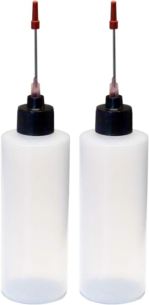2-4oz Plastic Squeeze Bottles with 1.5 inch Stainless Steel Applicators