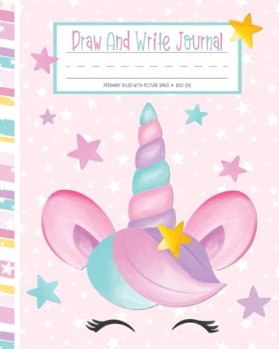 Draw and Write Journal: Cute Rainbow Unicorn Face Primary Composi...