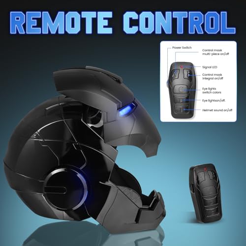 Iron Hero MK5 Black Motorized Cosplay Helmet, Voice, Touch & Remote Control - 4