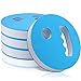 Hungdao 4 Pcs Water Exercise Discs Water Weights for Pool Exercise Set EVA Foam Aerobic Equipment for Adults Hand Held Pool Resistance for Swimming Beginners Arthritis(White and Blue)