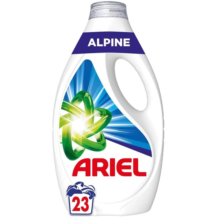 Ariel Detersivo Liquido 4 x 23 Lavaggi, Alpine, Azione Smacchiatore in 1 Lavaggio, Made in France