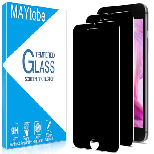 MAYtobe [2 Pack Privacy Screen Protector Designed For iPhone SE 3, SE 2022, iPhone SE 2, SE 2020 Tempered Glass, Anti-Scratch, Bubble Free