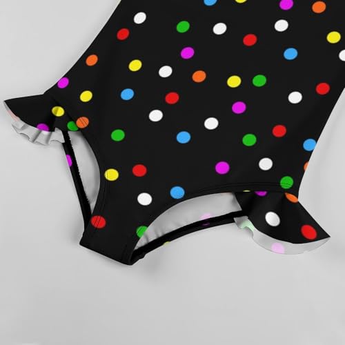 Image of Girls One Piece Swimsuit Polka Dots Ruffles Swimwear Bathing Suits 3-12 Years