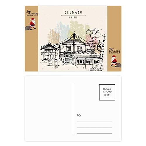 Cartes postales de remerciement Père Noël Chengdu lot de 20 pour vœux originaux
