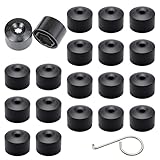 20 Stück 17mm Radmuttenkappen mit Entfernungswerkzeug - Universelle Schraubenabdeckungen für Auto-Räder - Kompatibel mit VW, Audi & meisten Fahrzeugen - Diebstahlschutz & stylisches Design (Schwarz)