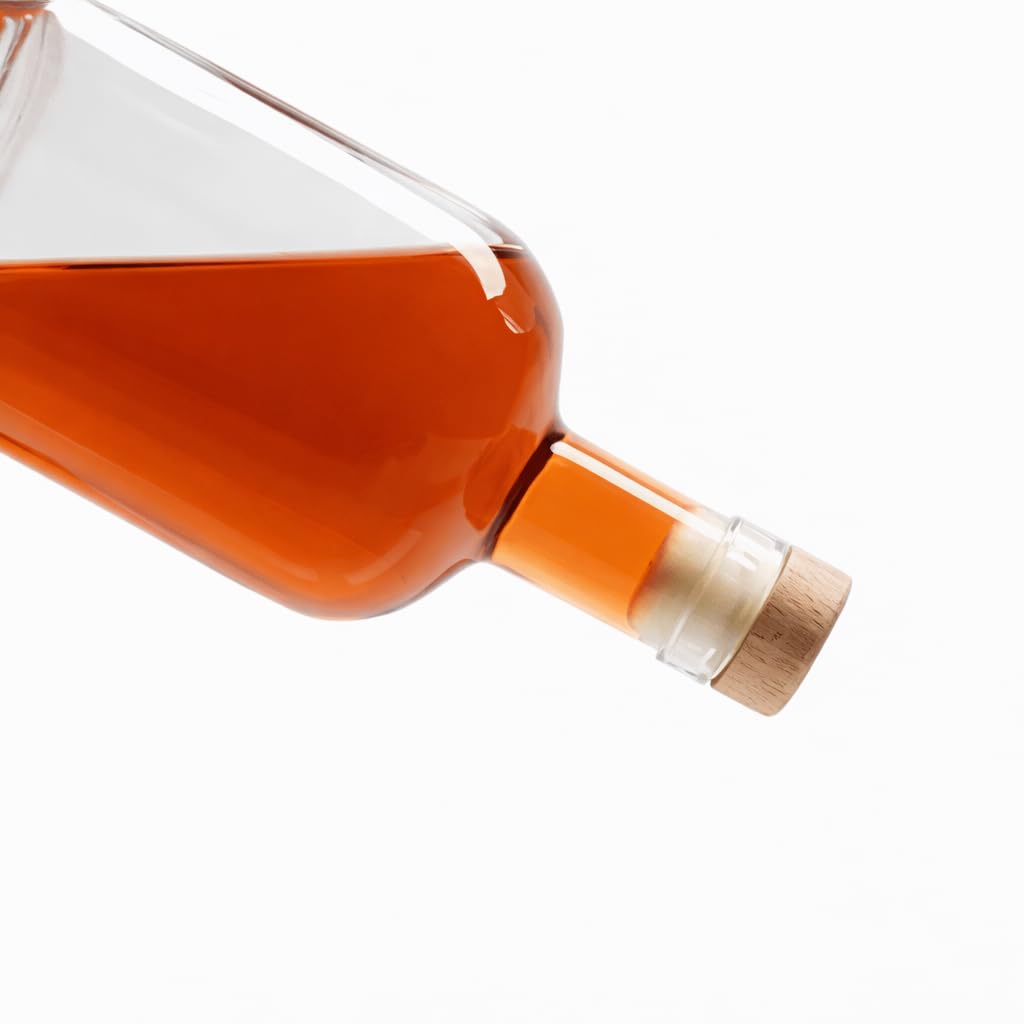 Tapón de Corcho Transparente Botellas de Vidrio vacías 500 ml - Tapas de Corcho Recargables Reutilizables - Apretado al Aire para endrinas Gin Aceite Vinagre Cerveza Vino Sidra(6 x 500 ml)