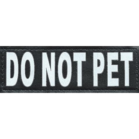Service Dog Patch "Do Not Pet" Reflective Hook and Loop Patch Extra Small (2.75" x 1")) Cover