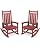 SERWALL Outdoor Rocking Chair Set of 2, HDPE Rocking Chairs for Adult, All Weather Porch Rockers for Lawn Garden, Crimson Red