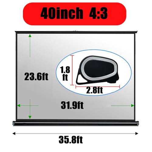 Pantalla de proyector manual portátil 40in 4:3 miniatura 7