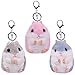 Schlüsselanhänger mit Hamster - ZSWQ 3 Stück Schlüsselanhänger, Anhänger und Plüsch-Anhänger,Wird für Schultaschen, Koffer usw. verwendet(Pink, Hellgrau, Himmelblau)