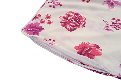 Image of Swayam 144TC Diwan Set Roto Cotton 6 Pcs | Deewan Floral Printed Bedsheet Set for Living Room Hall (1-Bed Sheet 60x90 Inch | 2-Bolster Cover 30x30 Inch | 3 Cushion Cover 16x16 Inch) - Cream & Red