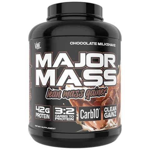 VMI Sports | Major Mass Lean Mass Gainer | Mass Gainer Protein Powder for Muscle Gain | Weight Gainer Protein Powder for Men | Weight Gainer for Women (Chocolate Milkshake, 4 Pounds) Cover