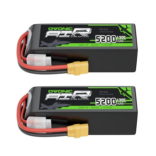OVONIC 6S LiPo Battery 5200mAh 22.2V 130C RC Battery XT90 Connector