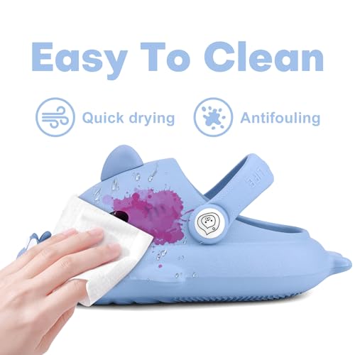 Image of Kids Shark Cloud Slides | Boys Girls Slip On Sandals | Toddler Beach Slippers | Youth Fish Flip Flops Pool Shower Shoes