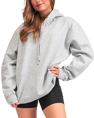 Aon Apparel Lightweight Hoodies For Women Grey Hoodie - Breathable Cotton Blend, Comfy Pullover with Pockets, Perfect Looking Stylish Fit Light Gray Hoodie Women (Plain Heather Grey Sweatshirt M)