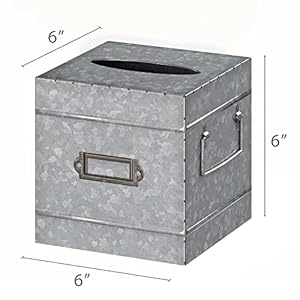 Barnyard Designs Rustic Galvanized Tissue Box Cover - Decorative Bathroom Facial Tissue Box Holder Farmhouse Country Decor (Square) Barnyard Designs Rustic Galvanized Tissue Box Cover Decorative Bathroom Facial Tissue Box Holder Farmhouse Country Decor Square