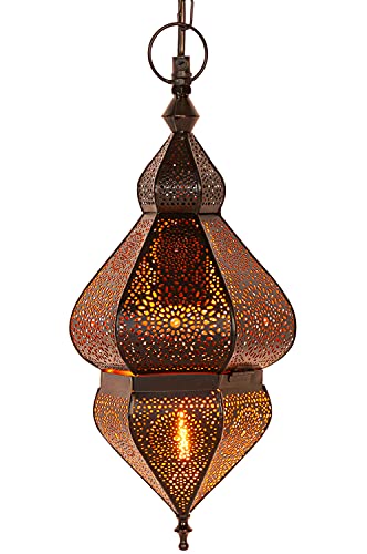 Orientalische Lampe Pendelleuchte Schwarz Idal 35cm E14 Lampenfassung | Marokkanische Design Hängeleuchte Leuchte aus… – Bild 3