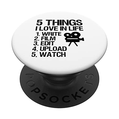 Write Film Edit Upload Watch Filmmaker Cinematographers PopSockets Swappable PopGrip, Black