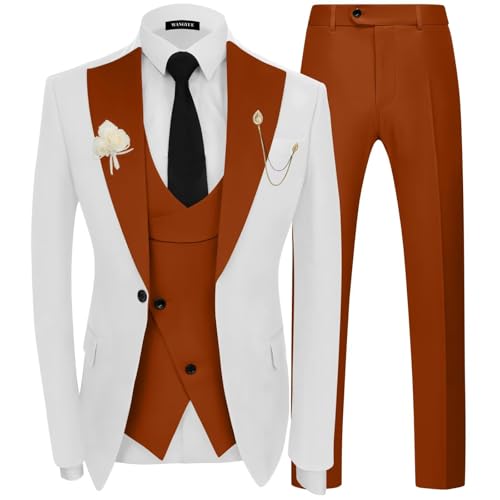 Wangyue White Burnt Orange Tuxedo