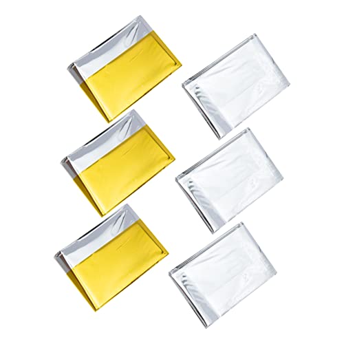 Toddmomy 6Pcs Survival Blanket Outdoor Protection Blanket Emergency First Aid Use Lightweight Durable for All Weather Conditions for Camping Hiking