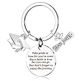 Inspirational Graduation Gifts keychain-Graduation Gifts For Her/Him 2023 high school Personalized Keychain From Mom And Dad Keep Going Message Dad Engraved Uplifting Jewelry (take pride in-KC048)