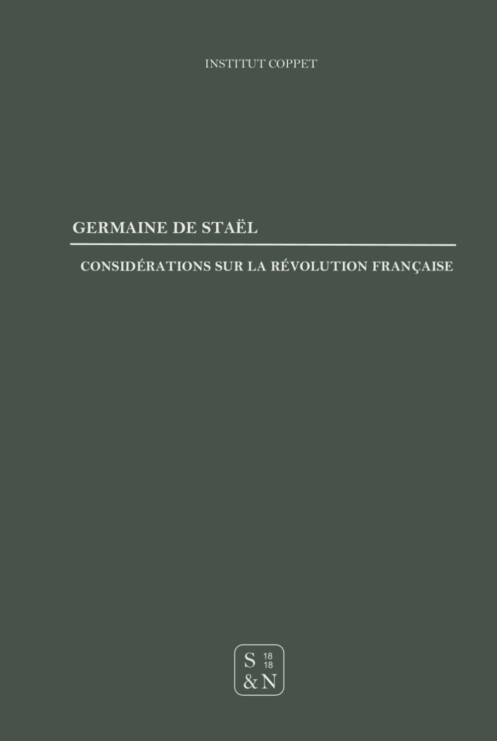 Considérations sur les principaux événements de la Révolution française