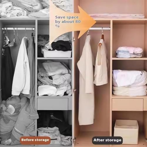 Almacenamiento al vacío reutilizable para ropa de cama y organización eficiente de ropa 8