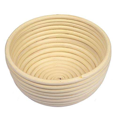 Vollum Bread Proofing Basket Banneton Baking Supplies for Beginners & Professional Bakers, Handwoven Rattan Cane Bread Maker for Artisan Breads, 7 x 4 Inch, 0.5-Pound Round Brotform - Thumbnail 3